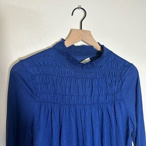 Sundance Royal Blue Smocked Blouse